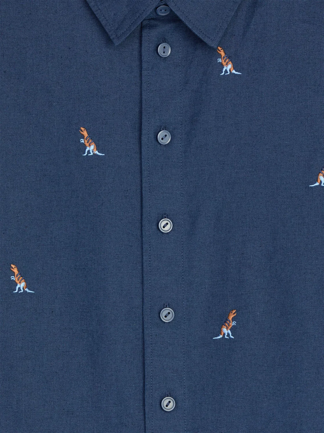 Рубашка с динозаврами, модель Blue Shirt ARKET, синий — фото 2