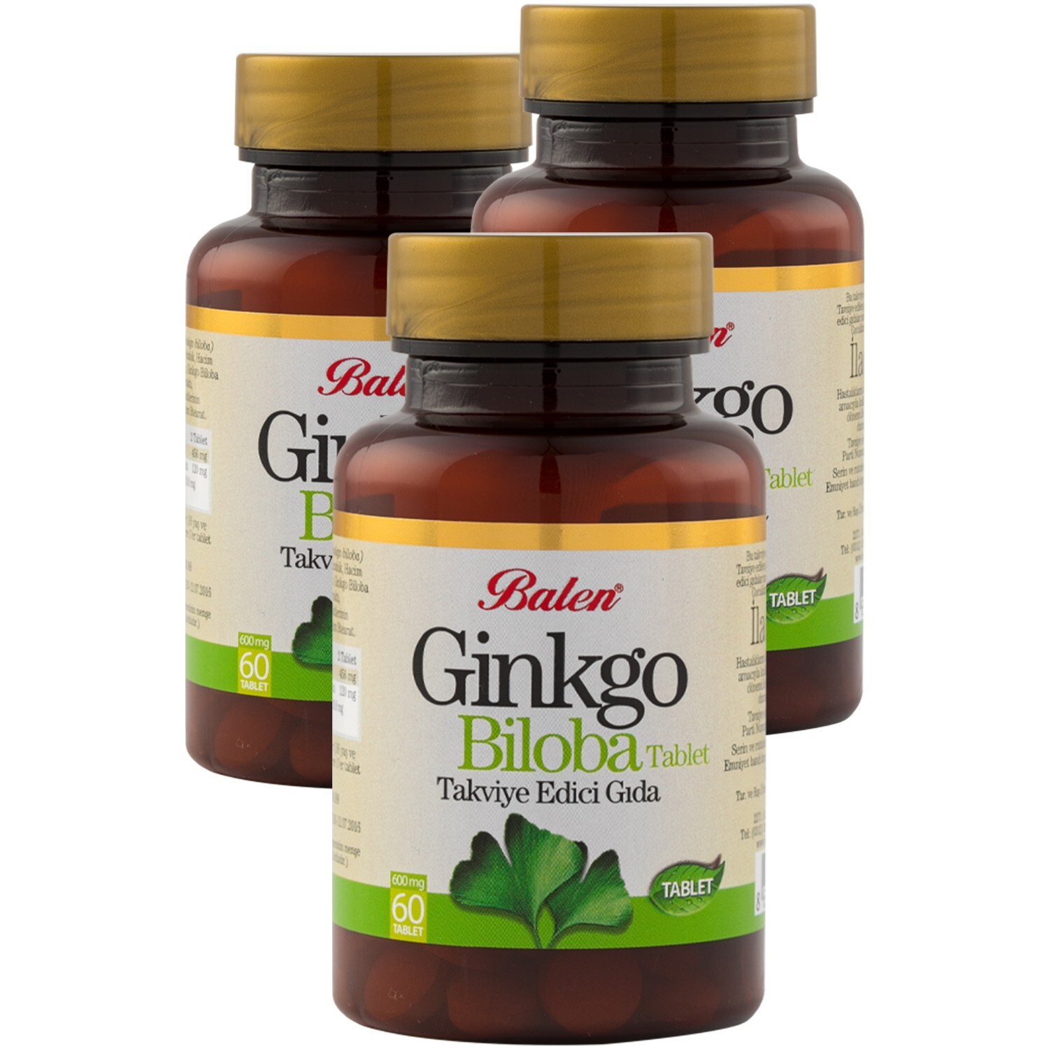 

Активная добавка Balen Ginkgo Biloba, 60 капсул, 3 штуки