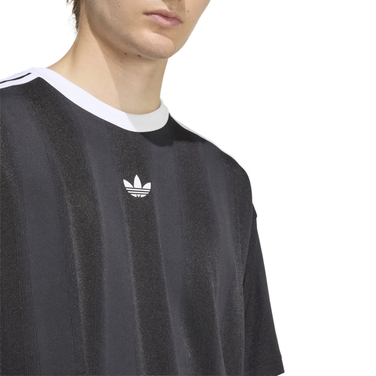 Мужская джерси с жаккардовым узором Adidas, черный/белый — фото 3