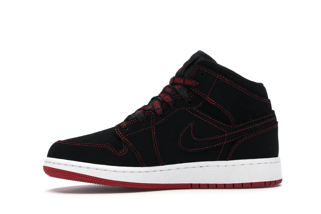 Детские кроссовки с принтом Jordan 1 Mid SE Jordan, Black/Red — фото 3
