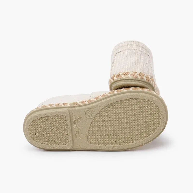 Детские эспадрильи с принтом Central Elastic Espadrilles Jute Bicolor Pisamonas, Ivory (Ral 1013) — фото 3