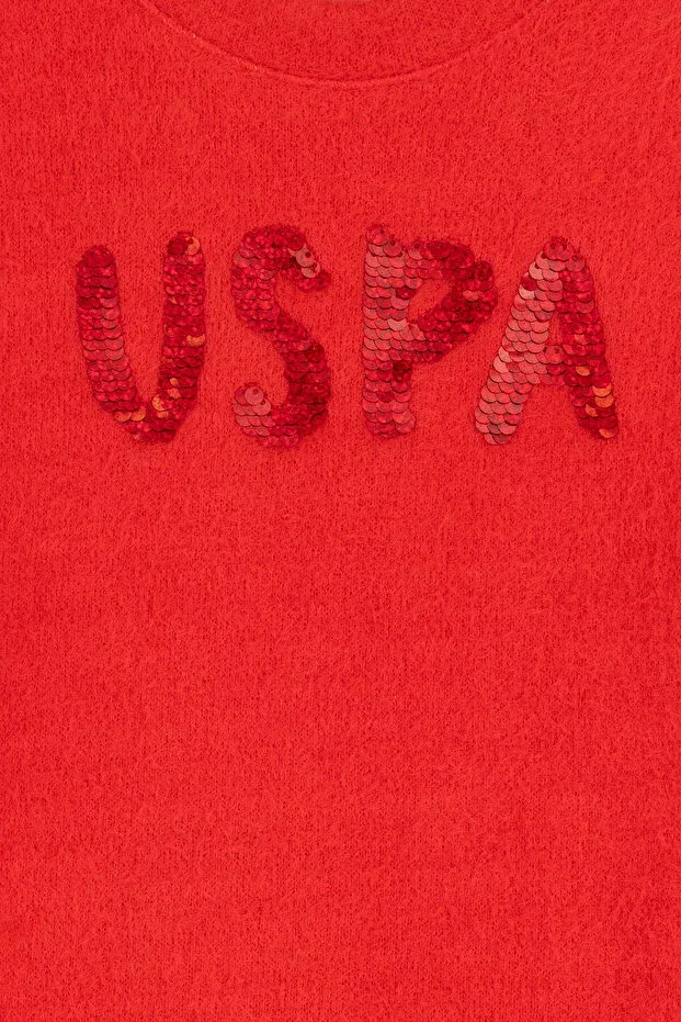 Детское для девочек свитшот с длинным рукавом U.S. Polo Assn., Red — фото 3