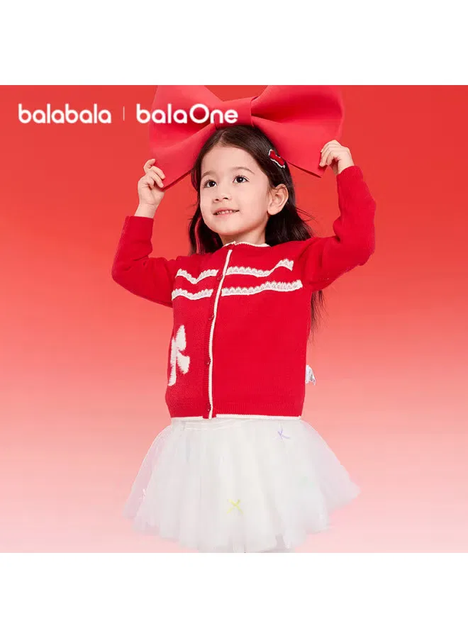 Кардиган вязаный с принтом Balabala, красный