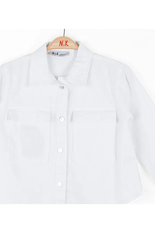 Детская куртка для девочек джинсовая Nk Kids, White