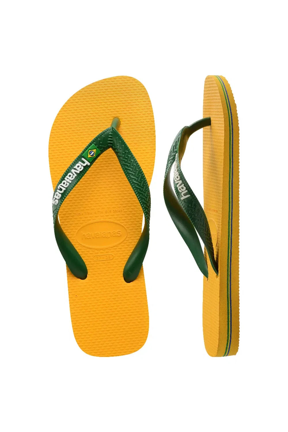 Детские шлепанцы с логотипом Brasil Havaianas, Yellow — фото 2