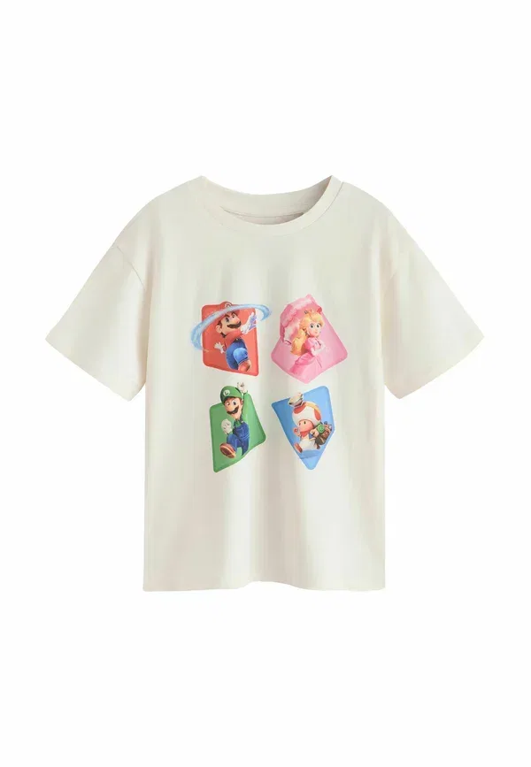Футболка Next Regular Fit Super Mario Galaxy Oversized Graphic, цвет экрю