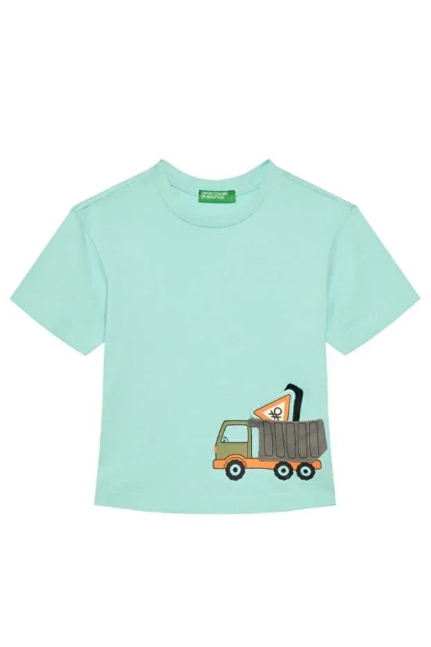 Детская футболка для мальчиков с принтом Benetton, Water Green United Colors Of Benetton
