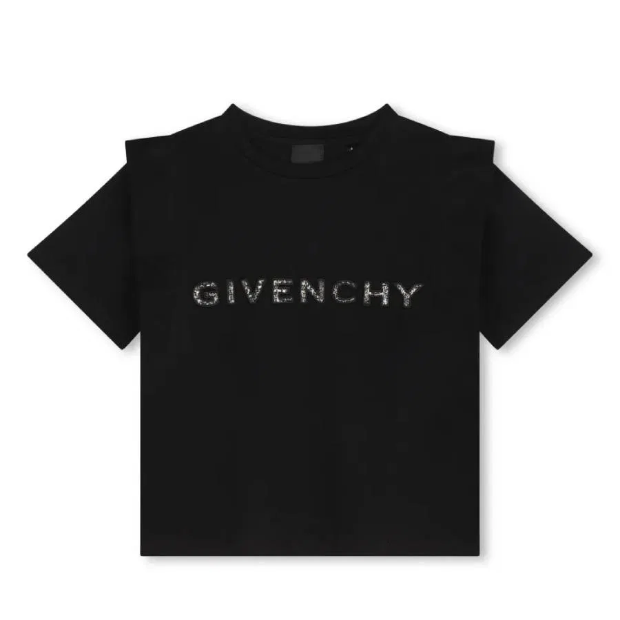 Футболка хлопковая с принтом 4G Girls 4G-Embellished Cotton Jersey T-Shirt Givenchy, Black