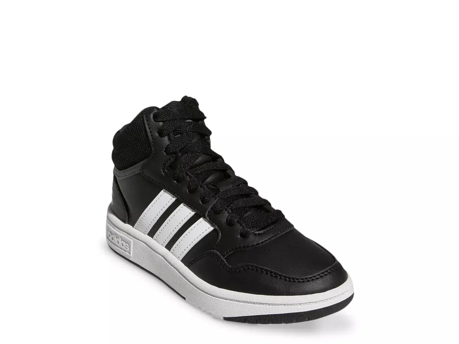 Кроссовки Hoops 3.0 Mid, детские, adidas, черно-белые