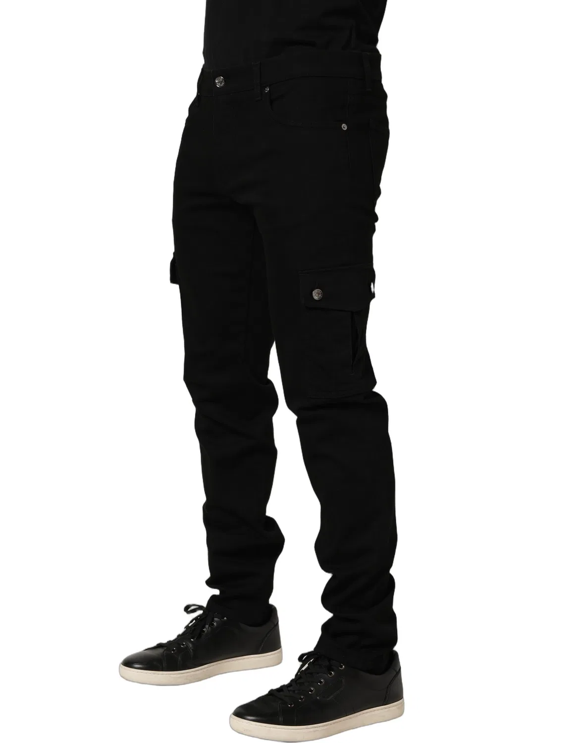 Мужские джинсы скинни с логотипом Skinny Jeans Dolce & Gabbana, черный — фото 4