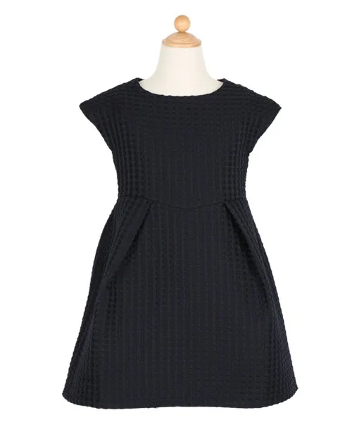 Детское платье-трапеция с принтом из вафли DRESS LAB, Navy