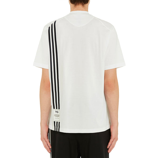 Футболка men's y-3 ss21 back stripe loose round neck short sleeve white Adidas, белый — фото 4