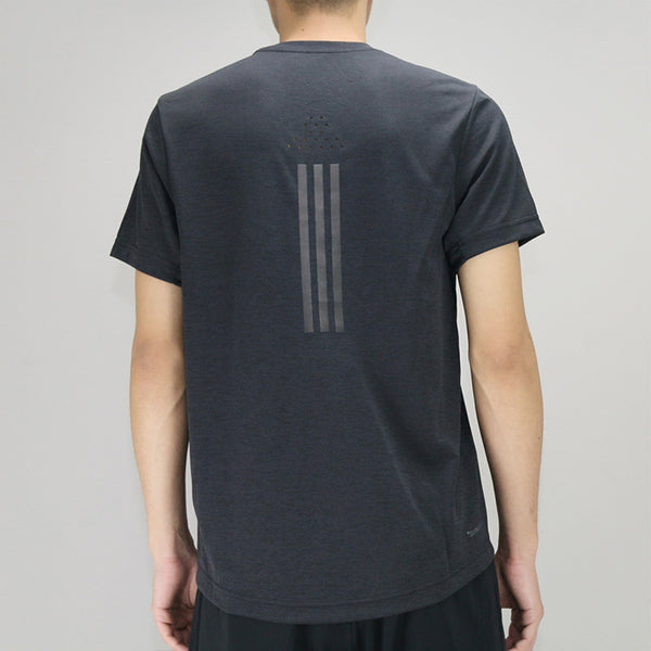 Футболка men's running sports short sleeve black t-shirt Adidas, черный — фото 4