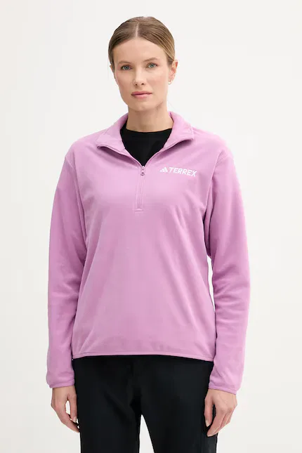 Флисовая кофта с короткой молнией Adidas TERREX, фиолетовый