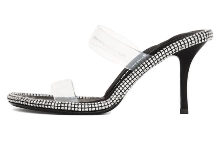 Шлепанцы женские Alexander Wang, черный / серебряный