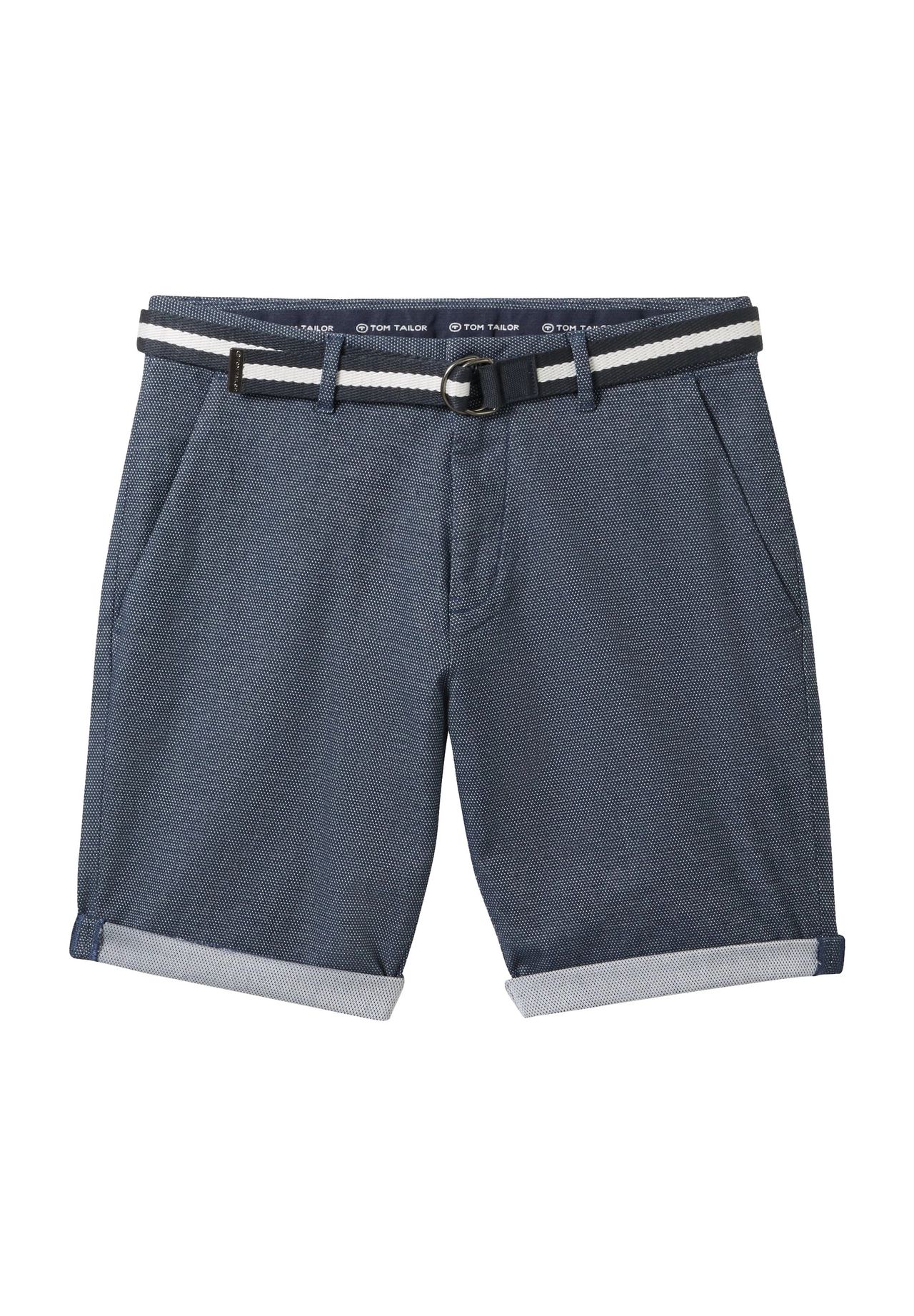

Шорты-чиносы, пояс, карманы, мужские TOM TAILOR, цвет 35165 Navy White