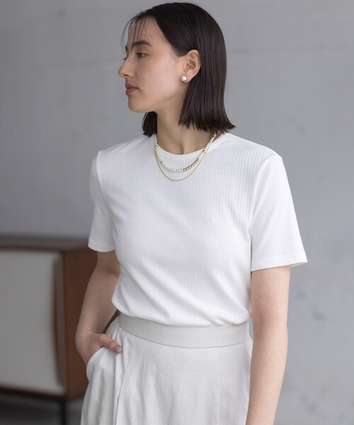 

Футболка базовая рубчатая Kumikyoku, цвет слоновая кость, Бежевый, Футболка базовая рубчатая Kumikyoku, цвет слоновая кость