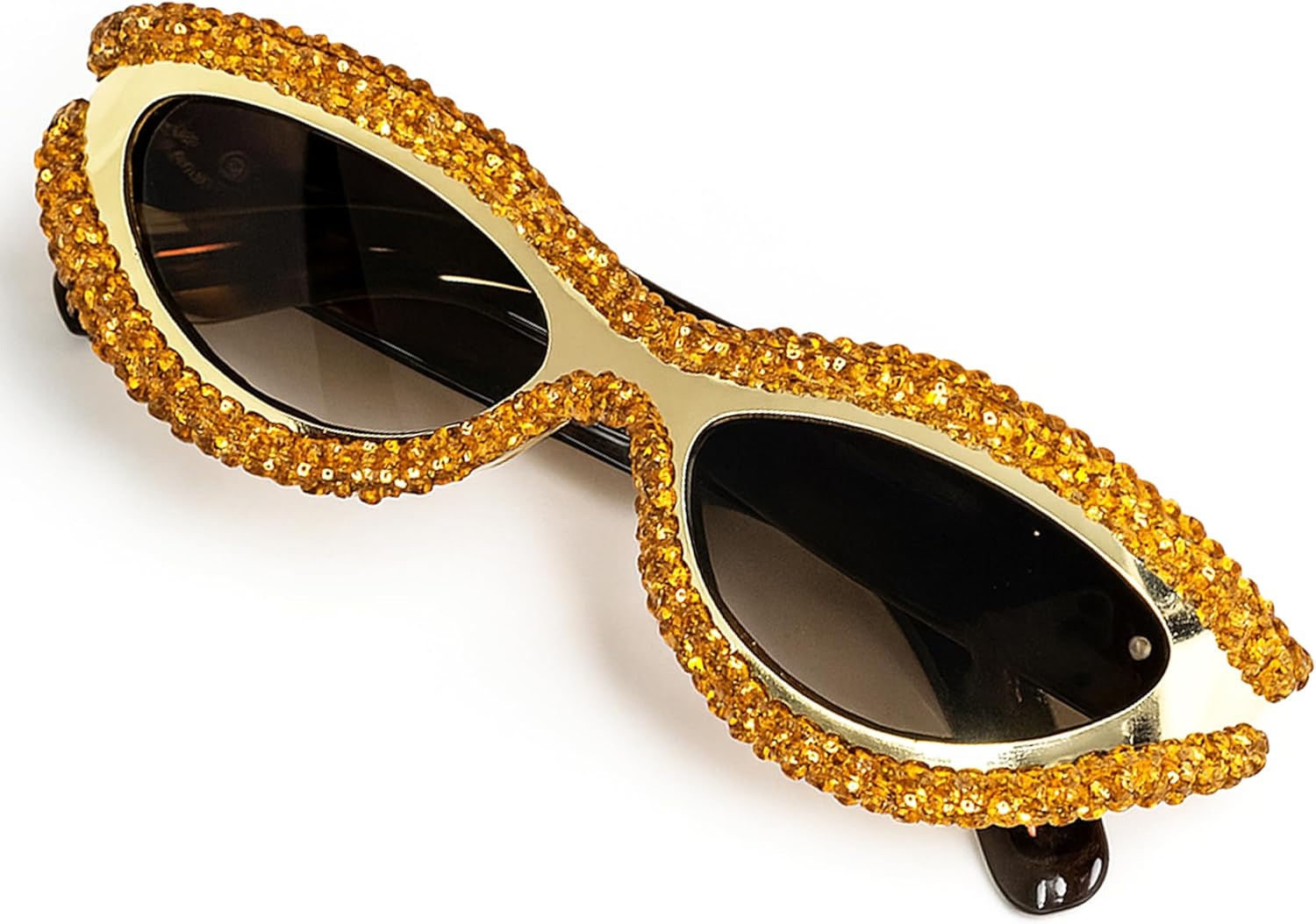 

bullabulling Модные солнцезащитные очки Y2k овальной формы для женщин, овальные, со стразами, в стиле «кошачий глаз», с защитой от УФ-излучения UV400 и бриллиантовой отделкой, Leopard