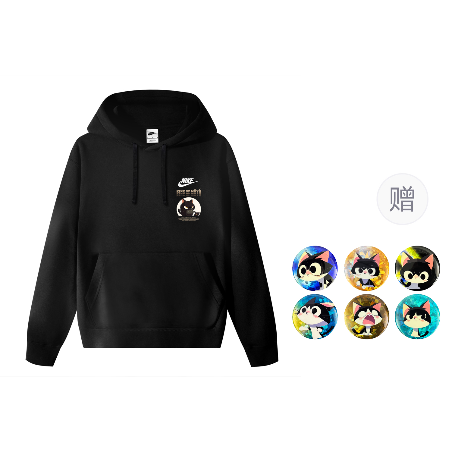 Nike Спортивный свитшот Club Fleece Unisex Black, с подарочным бейджем — фото 3