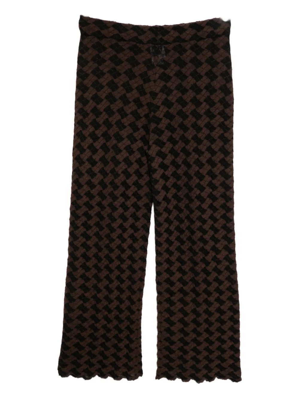 

Укороченные брюки с плетеной фактурой YANYAN KNITS, коричневый