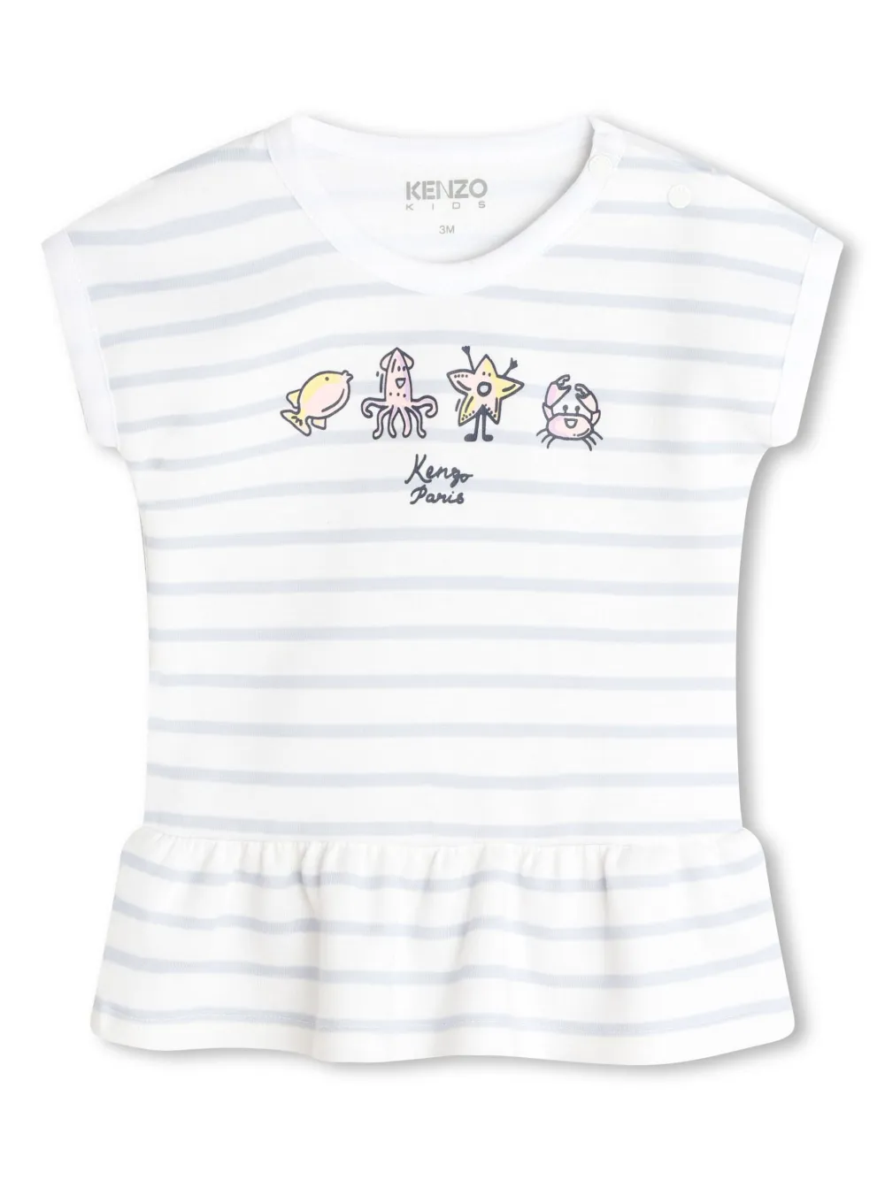 Комплект из платья и легинсов в полоску Kenzo Kids, нейтральный — фото 3