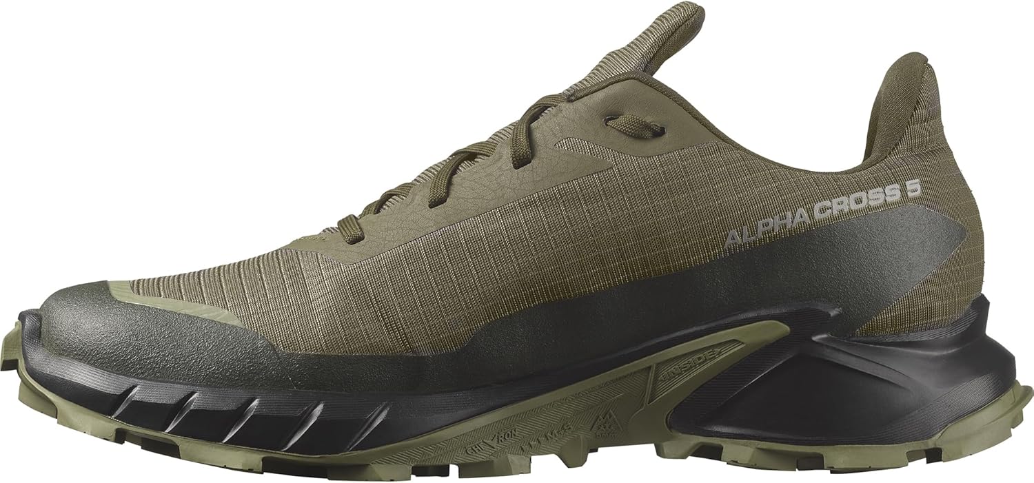 

Кроссовки для трейлраннинга Salomon Men's Alphacross 5 Gore-TEX, Olive Night/Black/Deep Lichen Green