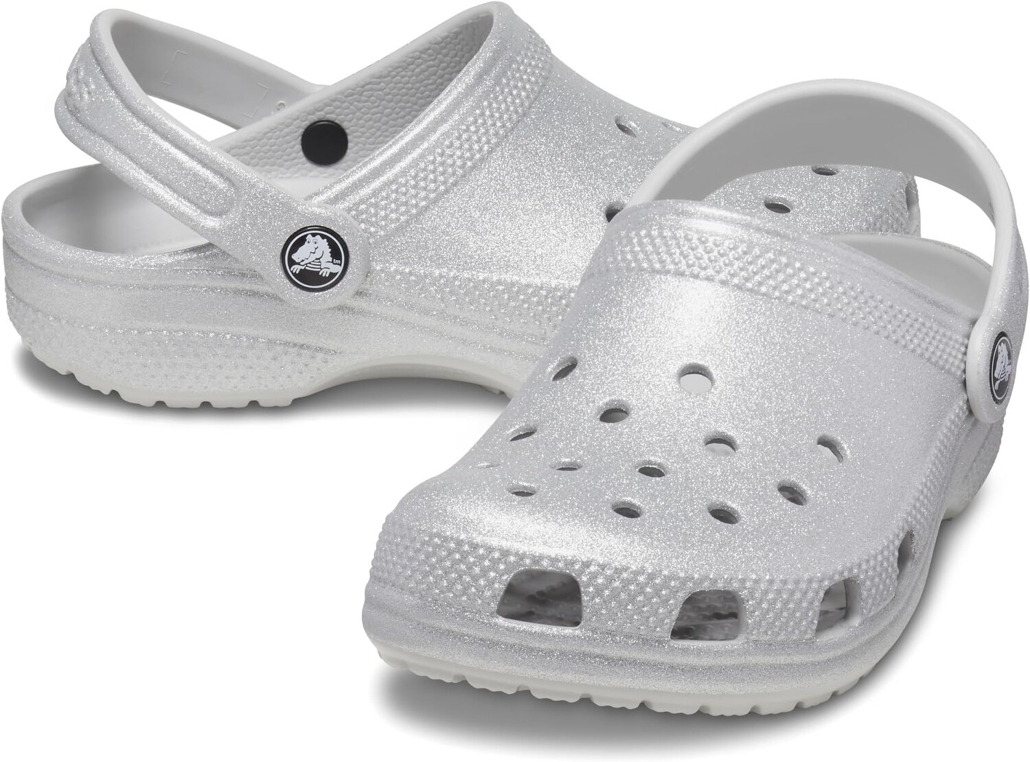 

Сабо Classic Glitter Clog Crocs, цвет Silver Glitter