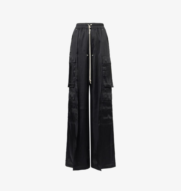 

Широкие атласные брюки с завязками на талии Rick Owens, черный
