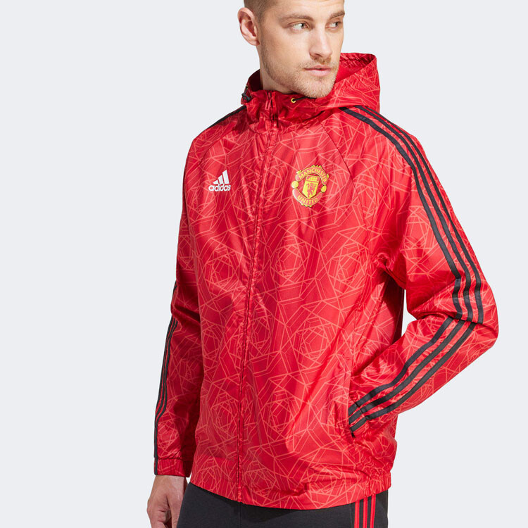 Куртка мужская университетская красная Adidas, красный — фото 4