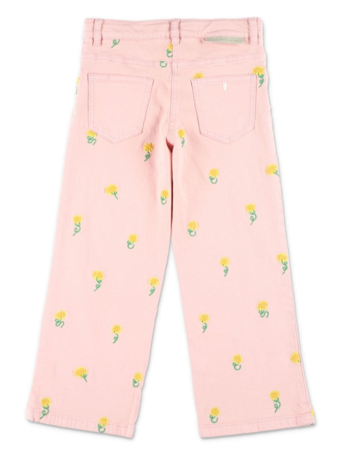 Stella McCartney Kids прямые джинсы с вышивкой, розовый — фото 2