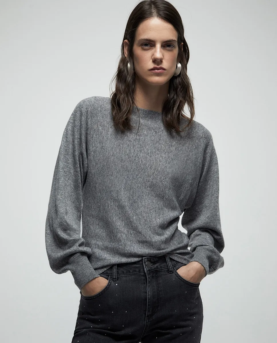 

Джемпер с лодочкой Sfera, серый