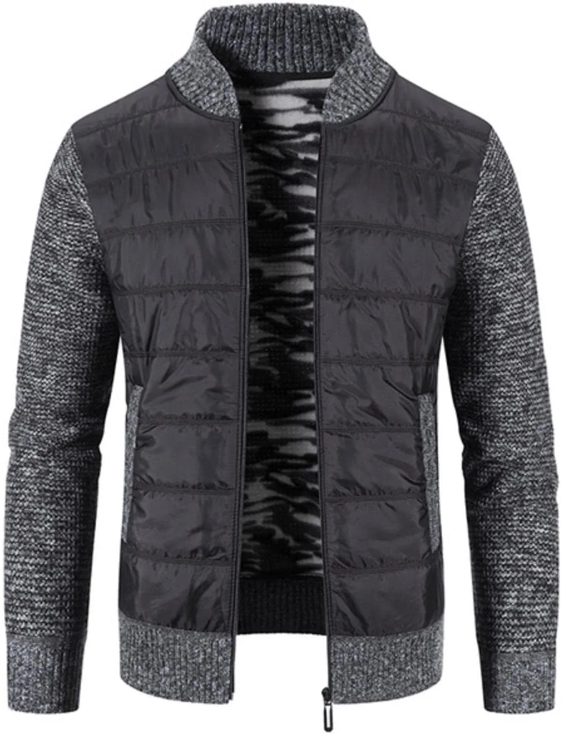 

Мужской кардиган с воротником стойкой и карманами