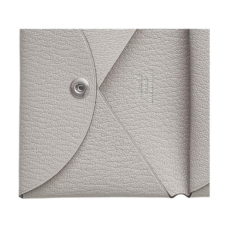 Владелица карт Calvi Duo Mysore Goat Skin 80 Gris Perle Pearl Gray HERMES — фото 3