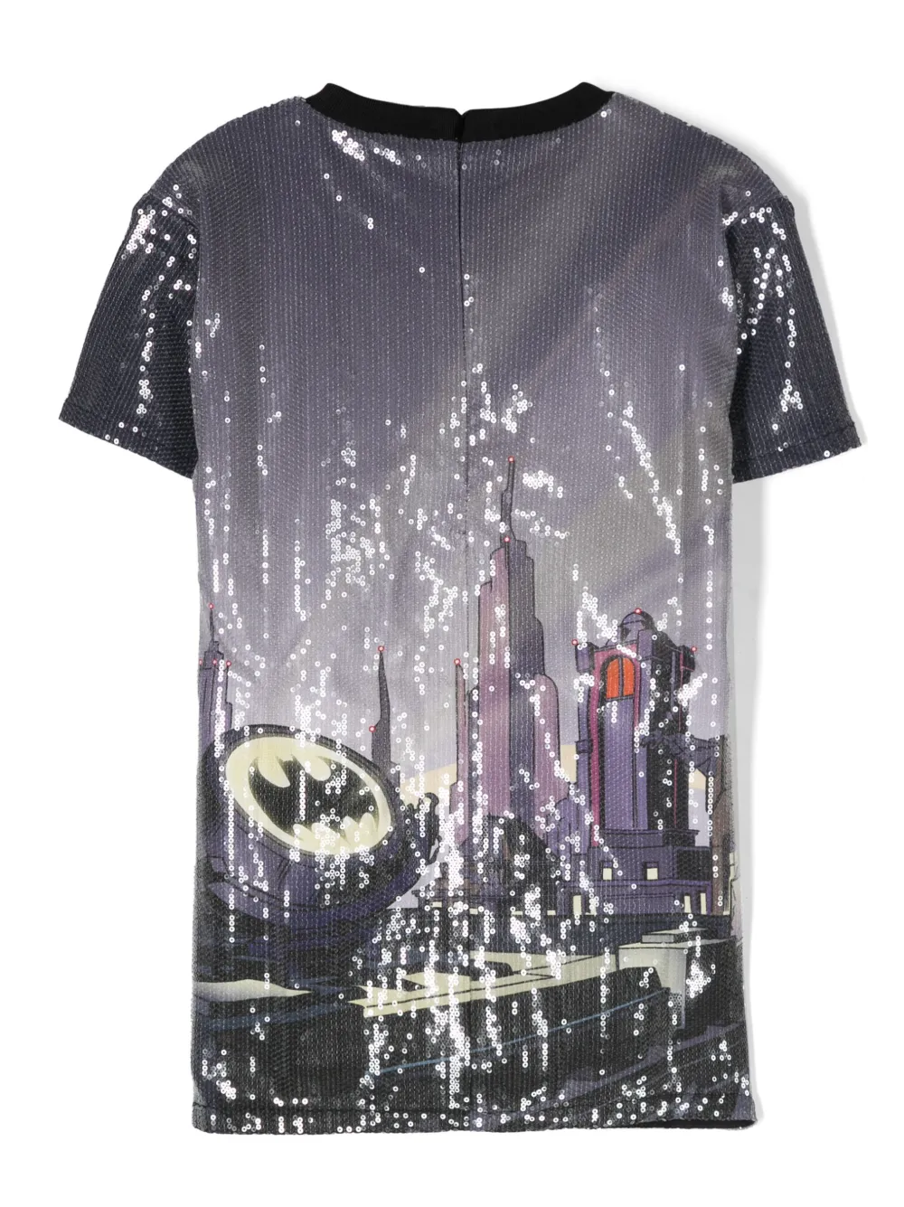 Платье с короткими рукавами и пайетками Dkny Kids, серый — фото 2