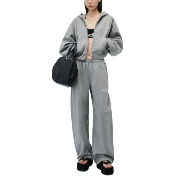 Женские трикотажные спортивные штаны свободного кроя Gray Alexander Wang, Серый — фото 3