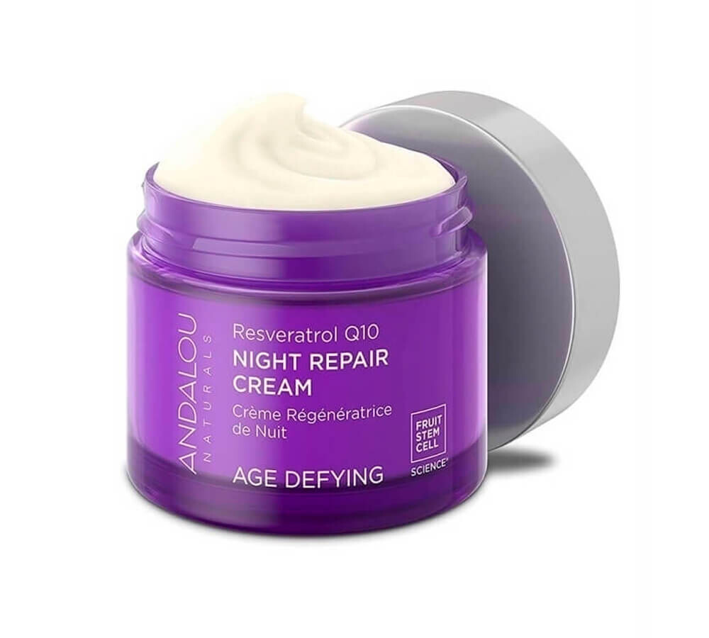 Ночной восстанавливающий крем Andalou Naturals с ресвератролом и Q10, антивозрастной, 50мл — фото 4