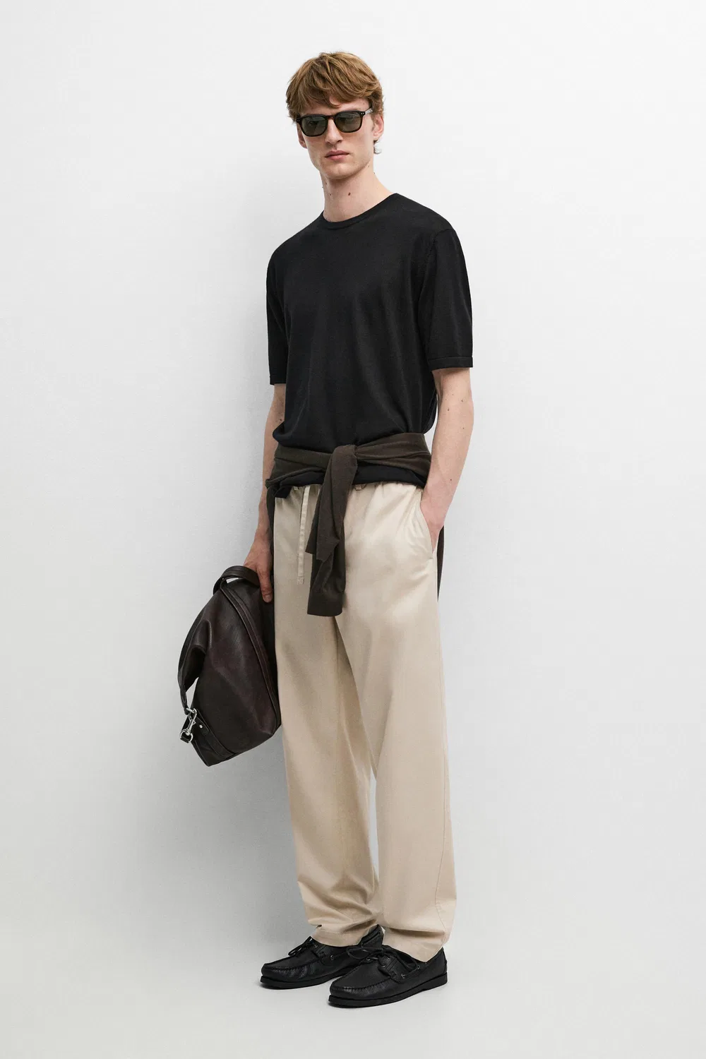 Спортивные брюки Massimo Dutti, для повседневной носки, бежевый
