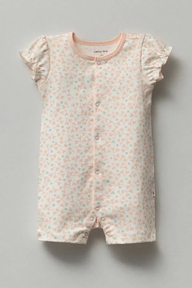 Детский комбинезон для девочек хлопковый Pink Heart and Blue Star Mother Love, Pink — фото 2