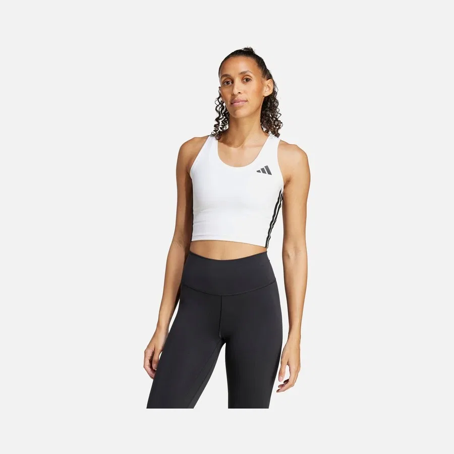 Женский топ-майка без рукавов Train Essentials 3-Stripes Crop Tank adidas, Белый