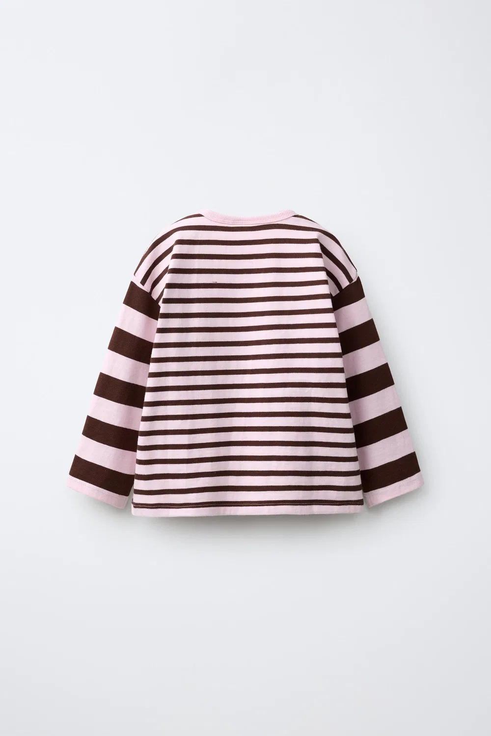 Футболка с вышивкой в виде полосатого сердца ZARA, Chocolate — фото 2
