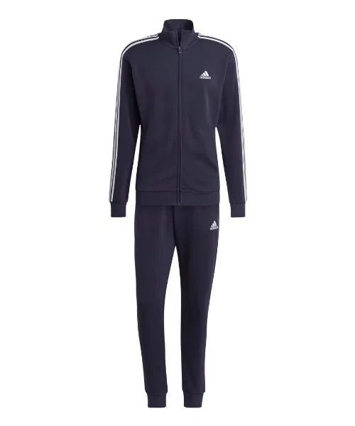 Мужской спортивный костюм с принтом трех полос, из футера Adidas, Navy