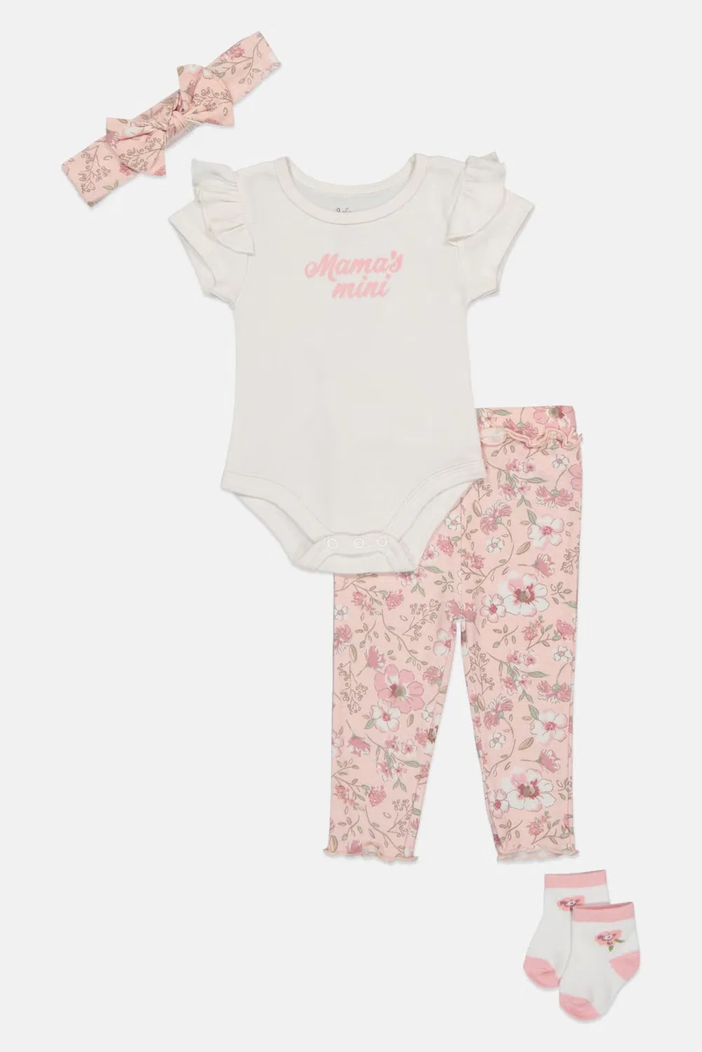 Комплект боди и штанов с принтом 4 предмета Baby Essentials, разноцветный — фото 4