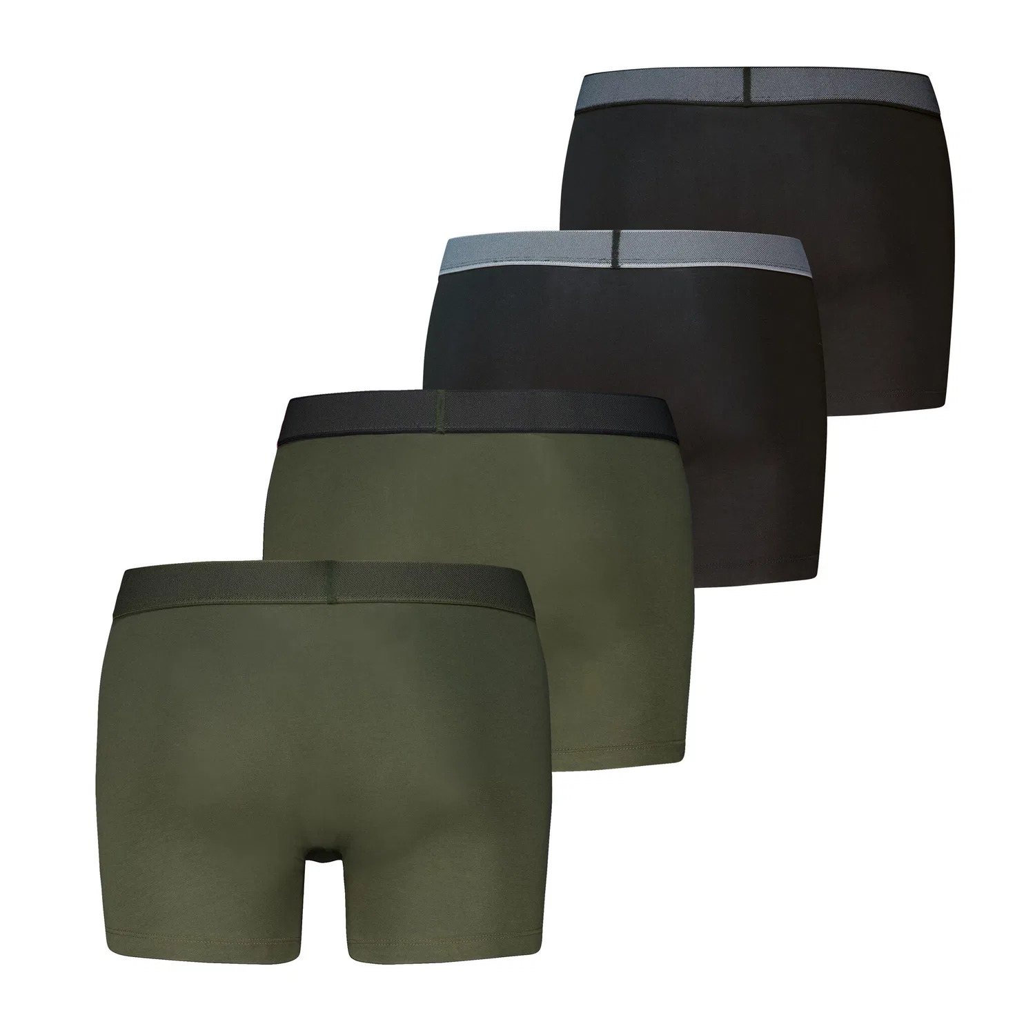 Мужские трусы-боксеры из хлопка с эластаном Levi's, Khaki/Black — фото 2