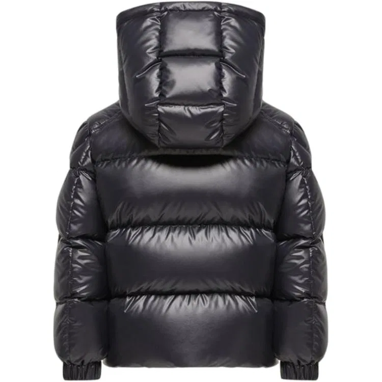 Детская куртка-пуховик с капюшоном, синяя, Moncler — фото 3