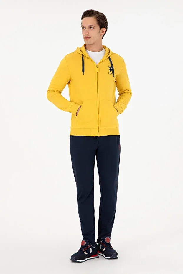 Мужской вязаный кардиган на молнии Basics U.S. Polo Assn., Dark Yellow — фото 4
