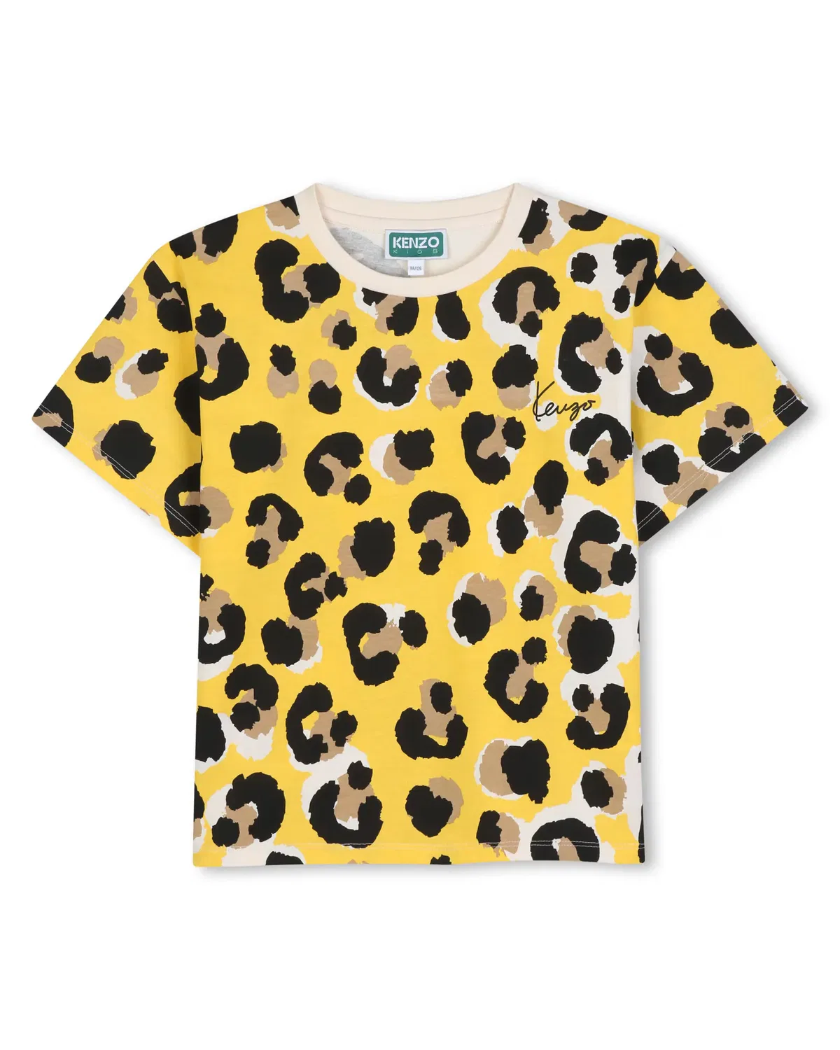 Детская футболка для мальчиков с коротким рукавом с принтом Kenzo Kids, Yellow