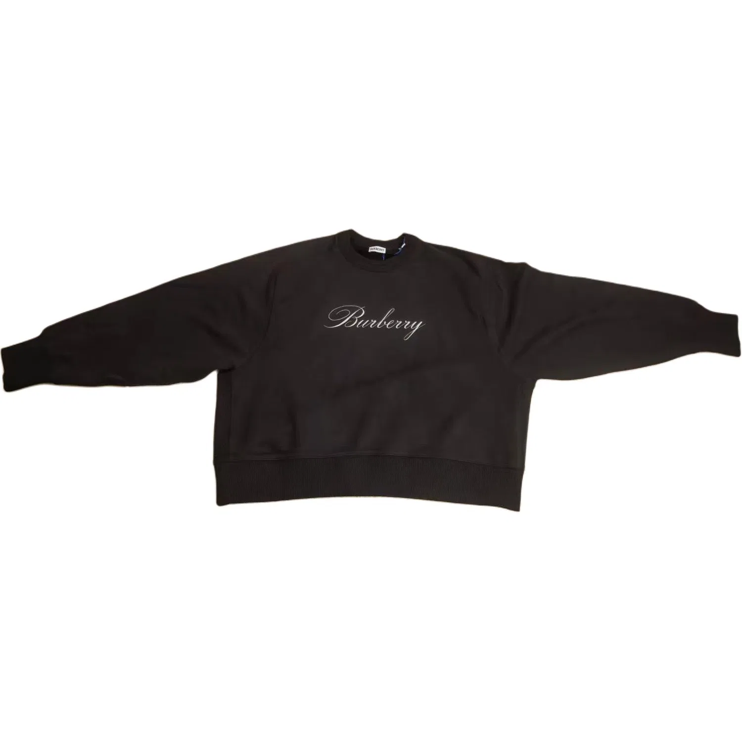 Женский свитшот с круглым вырезом прямого кроя Black Burberry, Black