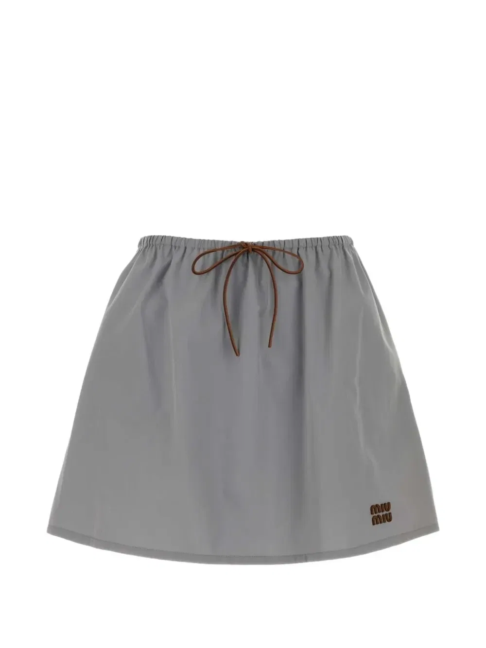 Юбка мини Panama с кулиской Miu Miu, серый