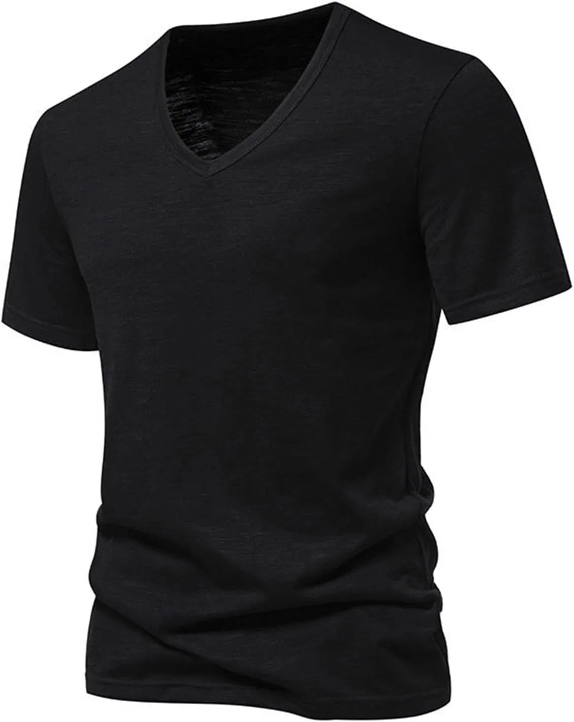 Мужская футболка с V-образным вырезом Slim Fit, Black — фото 2