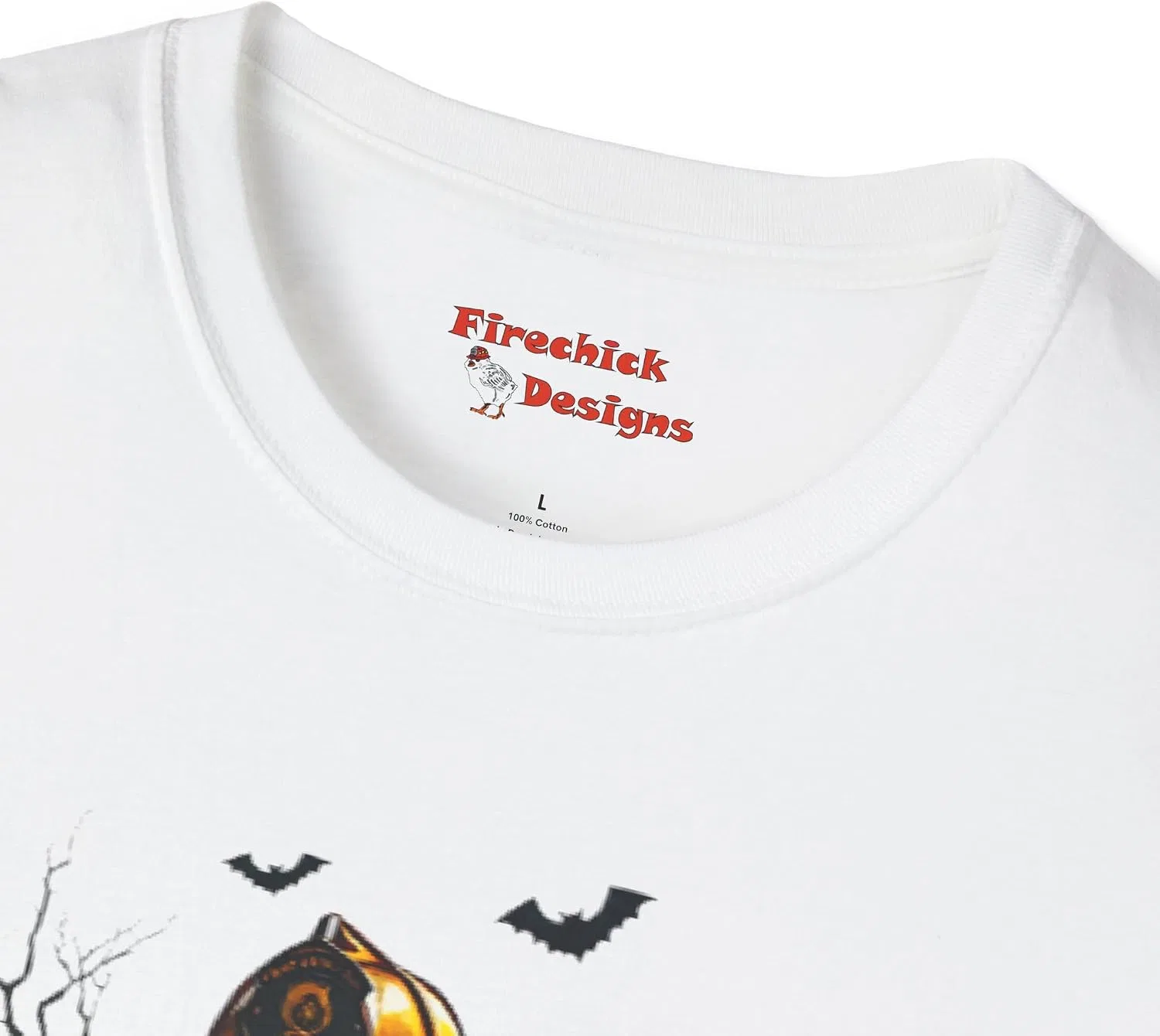 Унисекс футболка с принтом Jack O'Lantern Firefighter Gildan 64000, White — фото 2
